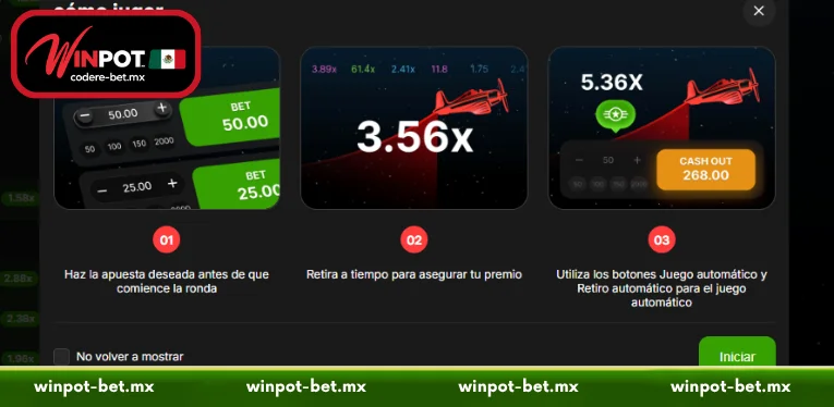 Aviator Crash betting rules on the Winpot platform