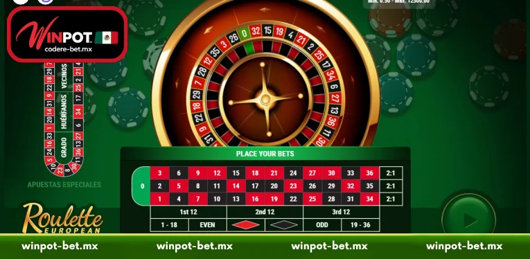 Rules and betting options for European Roulette Winpot